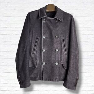 Dolce & Gabbana Men's Double Breasted Black Wool Pea Coat Size 50 EU